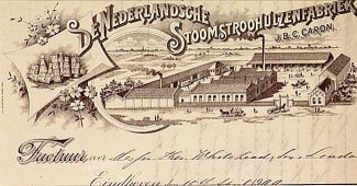 De Nederlandsche Stoomstroohulzenfabriek van J.B.C. Caron. Afbeelding uit 1909.